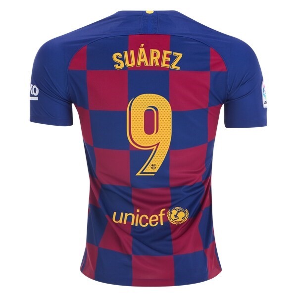 Camiseta Barcelona NO.9 Suarez 1ª Kit 2019 2020 Azul Rojo